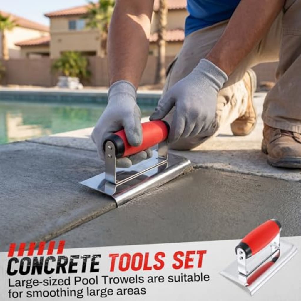 Professional Concrete Trowel Set with Edger
